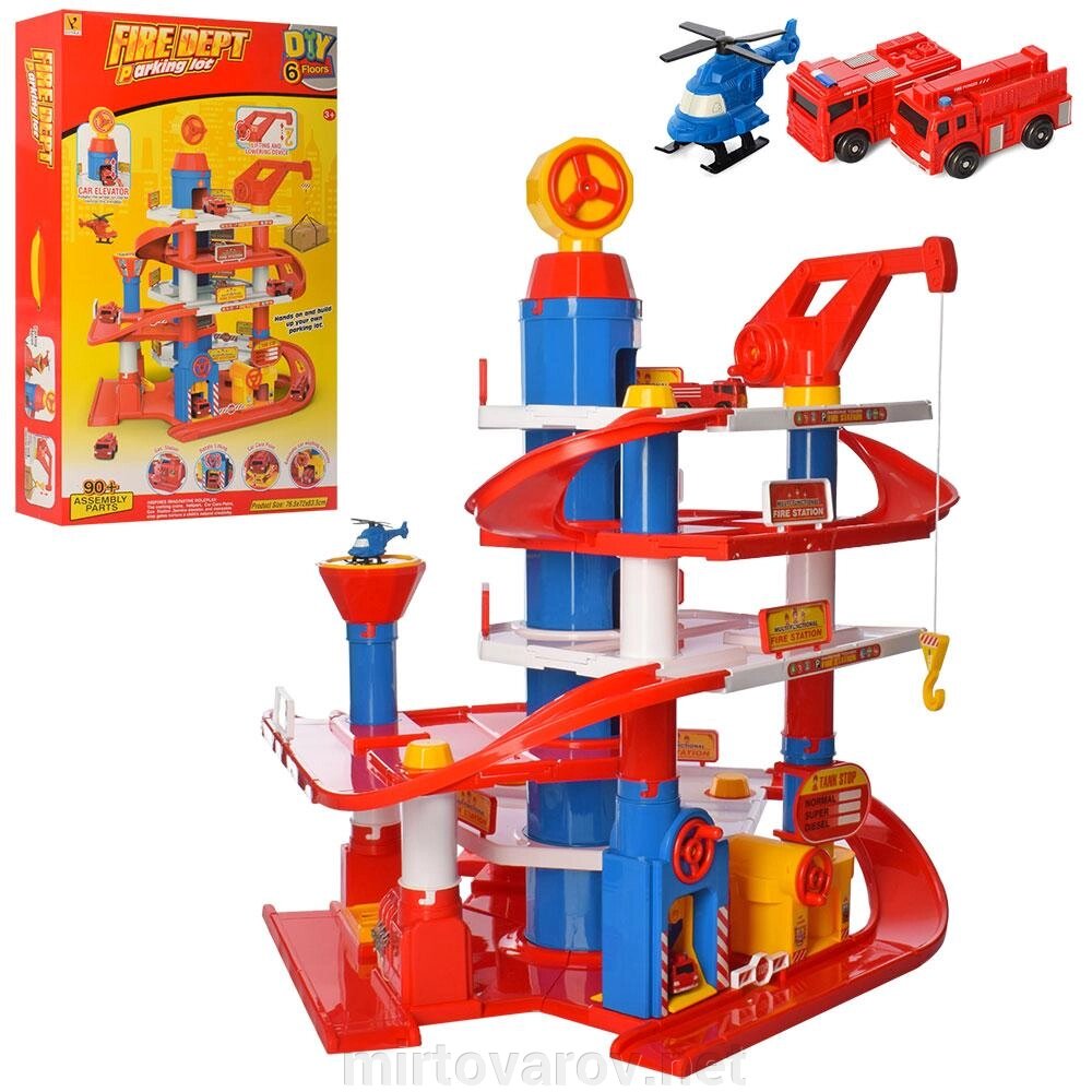 Дитяча іграшка Гараж для машин 866-23 шість поверхів машинки кран від компанії Мір товарів - фото 1