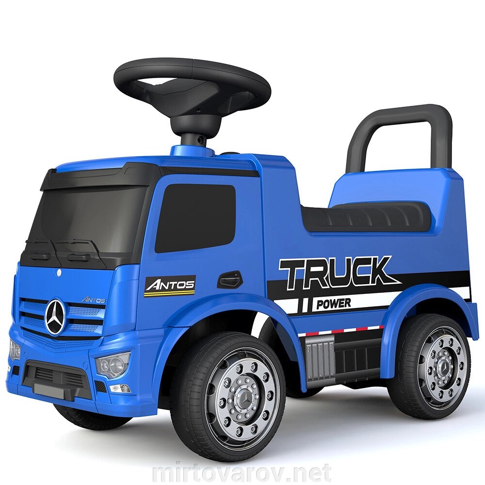 Дитяча каталка-толокар Джип ВАНТАЖІВКА 656-4 Mercedes Мерседес "Truck Power" з музикою / синій від компанії Мір товарів - фото 1