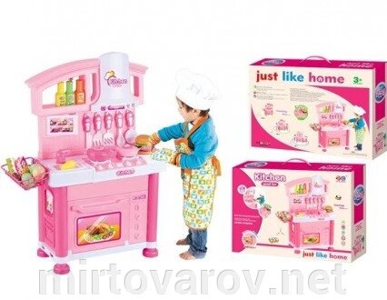 Дитяча велика кухня музична ігровий набір 6821-C рожева від компанії Мір товарів - фото 1