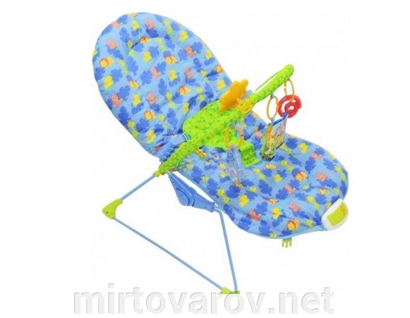 Дитяче крісло-качалка шезлонг Bambi 60661 Музичний з вібрацією. Для хлопчика і Дівчинки. Синій від компанії Мір товарів - фото 1