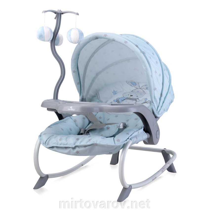 Дитяче крісло-качалка шезлонг Lorelli (Bertoni) Dream Time-Blue Bunny блакитне від компанії Мір товарів - фото 1