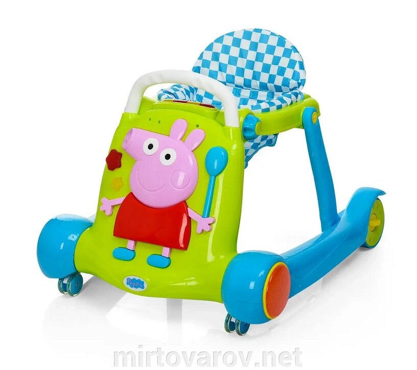 Дитячі ходунки BAMBI BQ308-5 "Свинка Пеппа" для дівчинки і хлопчика зі світловими ефектами / сині від компанії Мір товарів - фото 1