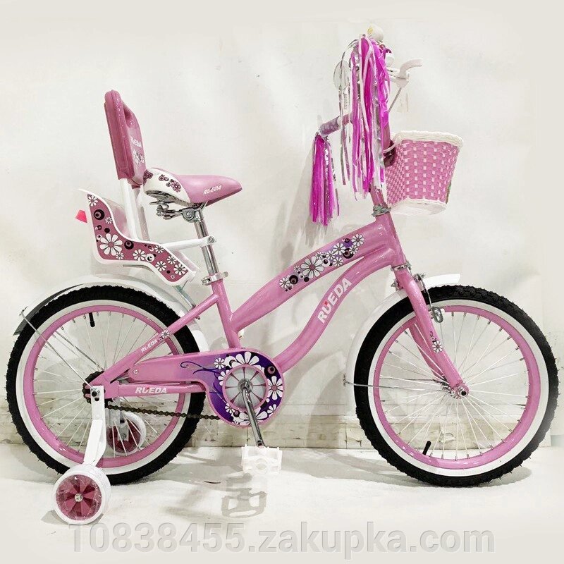 Дитячий двоколісний іспанська велосипед Flower-RUEDA (Квіточка-Руеда) 18-03B колеса 18 дюймів рожевий від компанії Мір товарів - фото 1