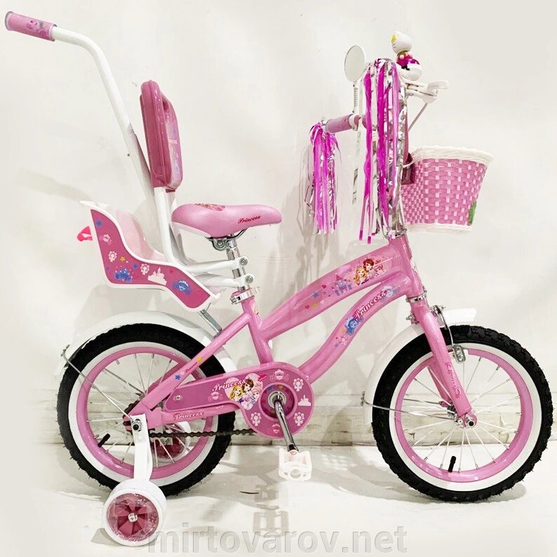 Дитячий двоколісний іспанська велосипед Princess-RUEDA (Принцеса-Руеда) 14-03B колеса 14 дюймів рожевий від компанії Мір товарів - фото 1