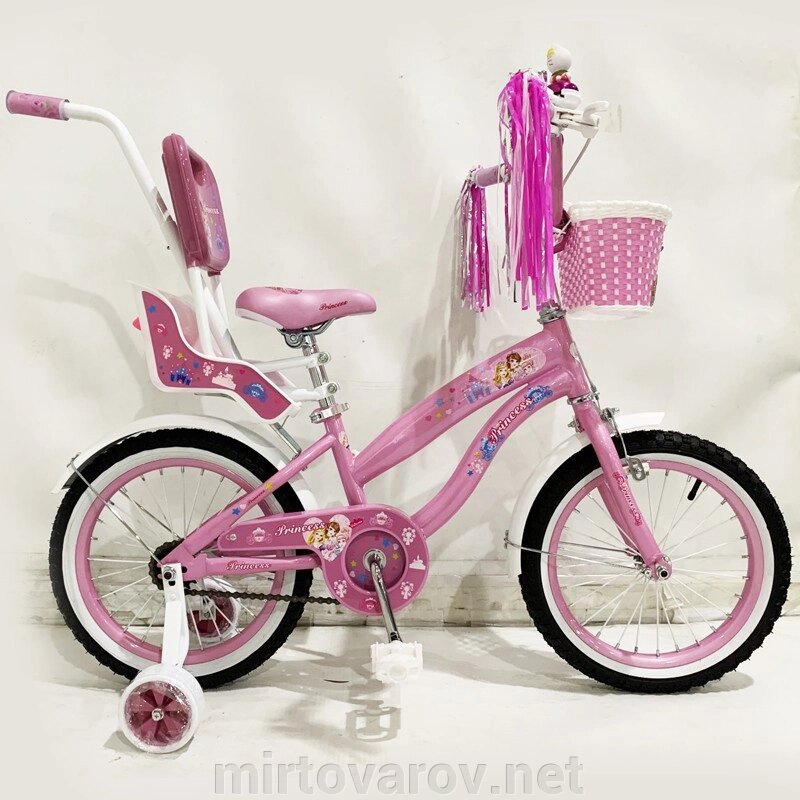 Дитячий двоколісний іспанська велосипед Princess-RUEDA (Принцеса-Руеда) 16-03B колеса 16 дюймів рожевий від компанії Мір товарів - фото 1