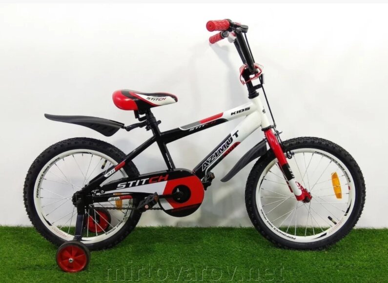 Дитячий двоколісний велосипед Azimut A Stitch 12 дюймів червоний** від компанії Мір товарів - фото 1