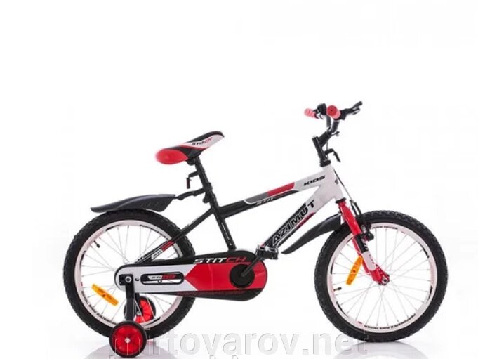 Дитячий двоколісний велосипед Azimut A Stitch 14 дюймів червоний від компанії Мір товарів - фото 1