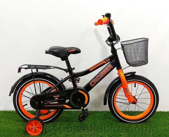Дитячий двоколісний велосипед Crosser Rocky помаранчевий 14 дюймів від компанії Мір товарів - фото 1