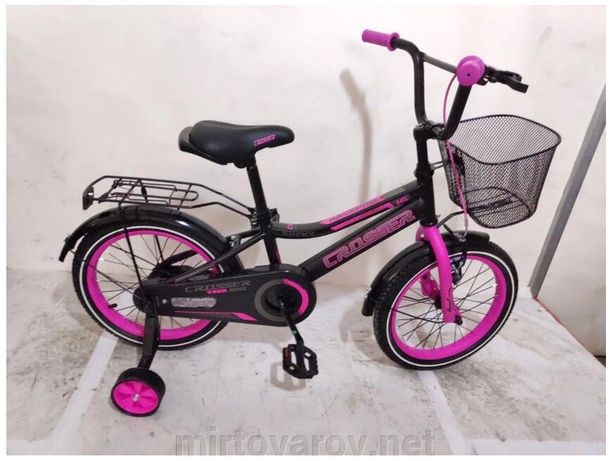 Дитячий двоколісний велосипед Crosser Rocky рожевий 12 дюймів від компанії Мір товарів - фото 1
