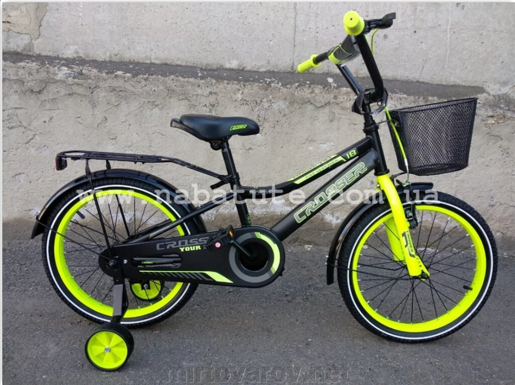 Дитячий двоколісний велосипед Crosser Rocky зелений 18 дюймів від компанії Мір товарів - фото 1
