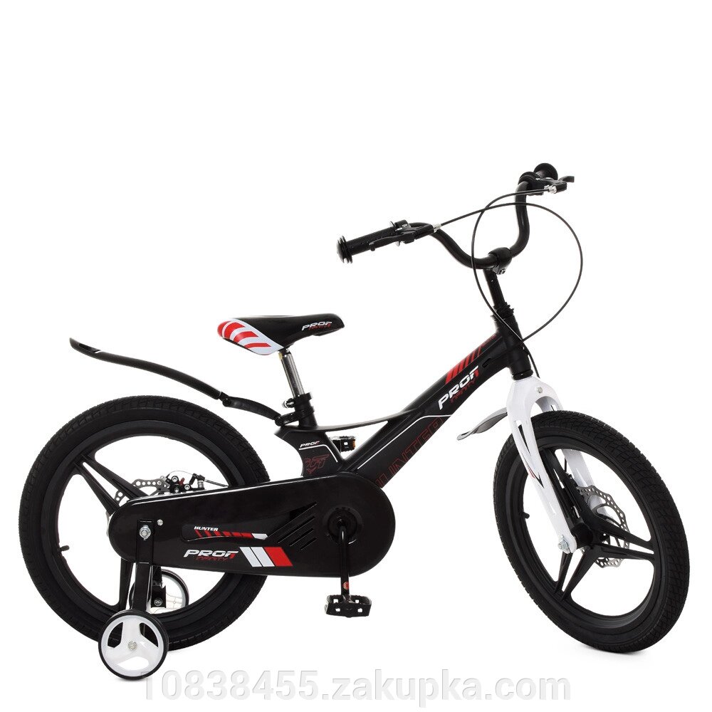 Дитячий двоколісний велосипед колеса 16 дюймів Profi LMG16235 Hunter магнієва рама / диск. гальма / чорний * від компанії Мір товарів - фото 1