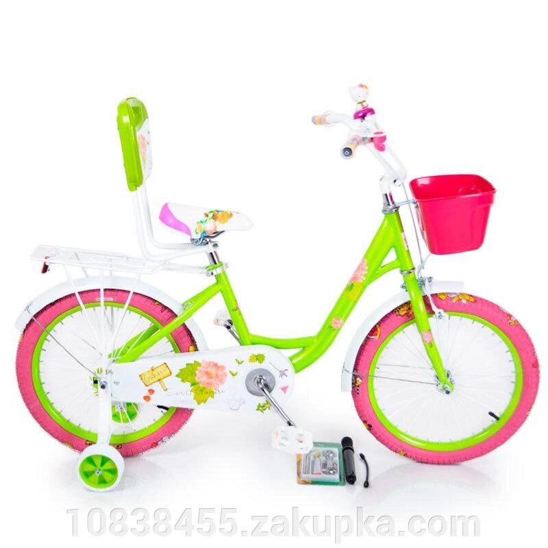 Дитячий двоколісний велосипед колеса 20 дюймів "20-ROSES" Зелений від компанії Мір товарів - фото 1