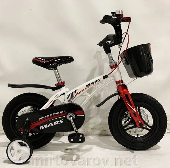 Дитячий двоколісний велосипед MARS-12 колеса 12 дюймів магнезиевая рама білий від компанії Мір товарів - фото 1