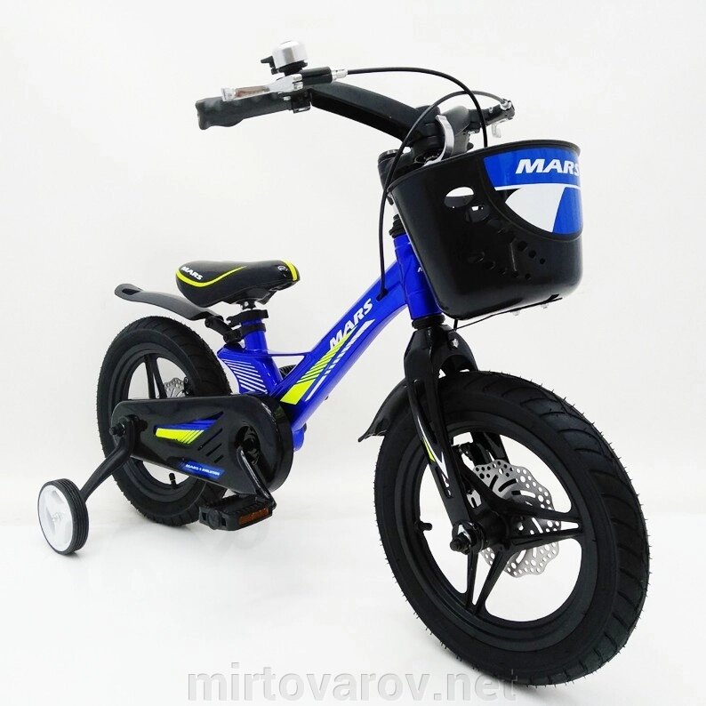 Дитячий двоколісний велосипед MARS-2 Evolution колеса 14 дюймів магнезиевая рама синій від компанії Мір товарів - фото 1
