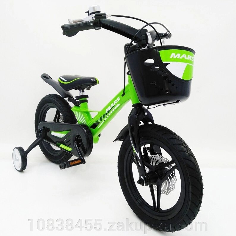 Дитячий двоколісний велосипед MARS-2 Evolution колеса 14 дюймів магнезиевая рама зелений від компанії Мір товарів - фото 1