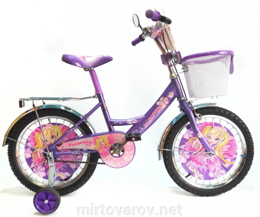 Дитячий двоколісний велосипед Mustang Принцеса 20 дюймів рожевий з кошиком від компанії Мір товарів - фото 1