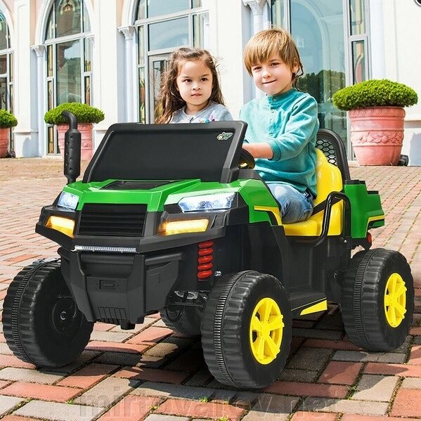 Дитячий двомісний електромобіль Bambi Racer Джип M 4285EBLR-5 зелений ** від компанії Мір товарів - фото 1