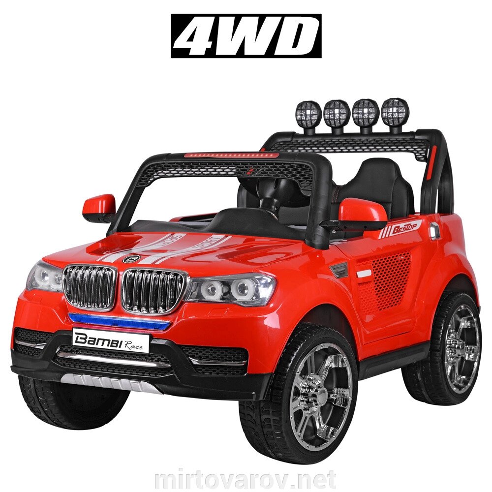 Дитячий електромобіль джип 4WD Bambi Racer M 3118EBLR-3 BMW червоний ** від компанії Мір товарів - фото 1