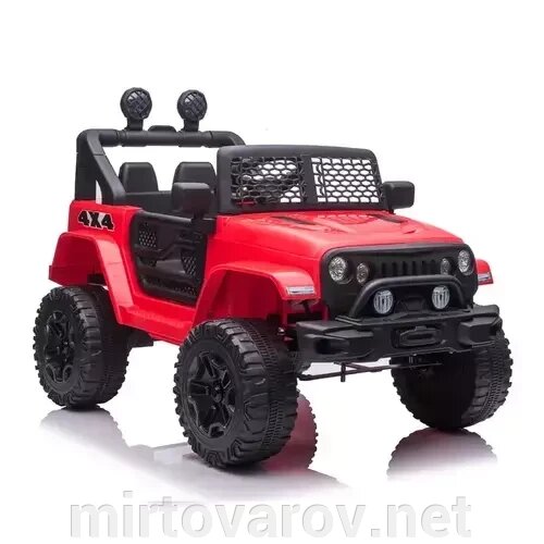 Дитячий електромобіль Джип M 5734EBLR-3 Jeep одномісний, шкіряне сидіння, амортизатори / червоний від компанії Мір товарів - фото 1