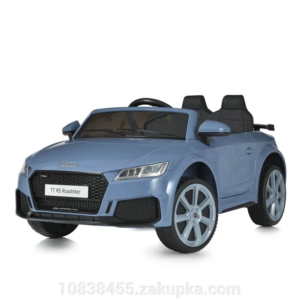 Дитячий електромобіль Машина Audi M 5012EBLR-12 одномісний, шкіряне сидіння, MP3, USB / блакитний від компанії Мір товарів - фото 1