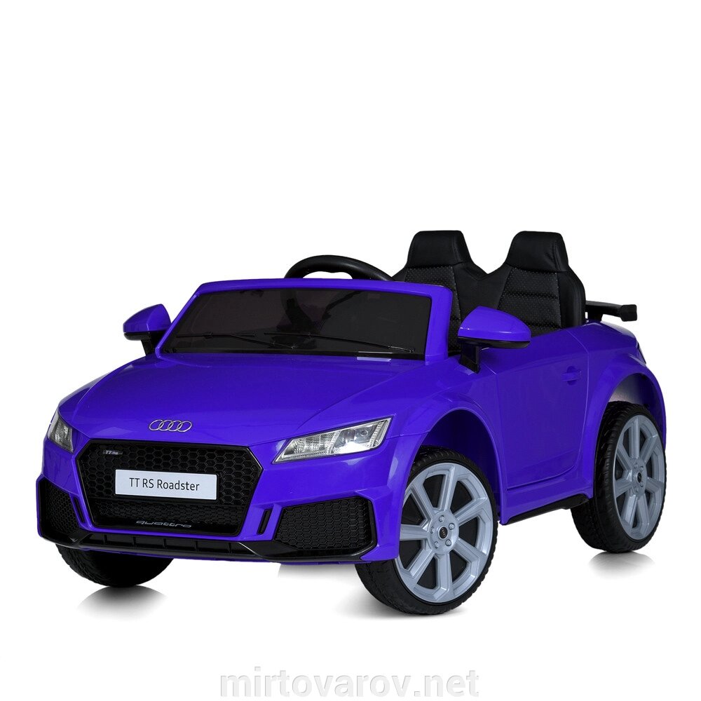 Дитячий електромобіль Машина Audi M 5012EBLR-4 одномісний, шкіряне сидіння, MP3, USB / синій від компанії Мір товарів - фото 1