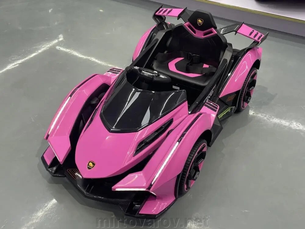 Дитячий електромобіль Машина СПОРТКАР гоночний M 4865EBLR-8 Lamborghini одномісний, шкіряне сидіння / рожевий від компанії Мір товарів - фото 1