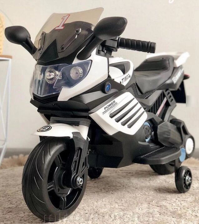 Дитячий електромобіль мотоцикл Bambi M 3582EL-1 чорно-білий ** від компанії Мір товарів - фото 1