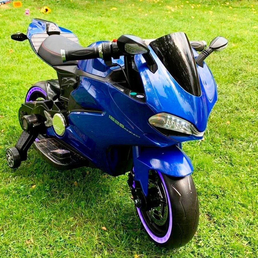 Дитячий електромобіль мотоцикл Bambi Racer M 4104EL-4 світло коліс синій ** від компанії Мір товарів - фото 1