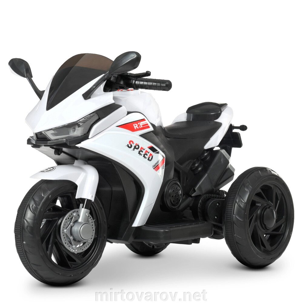 Дитячий електромобіль мотоцикл Трицикл Bambi М 4622-1 на Пластикових колесах з MP3 / білий** від компанії Мір товарів - фото 1