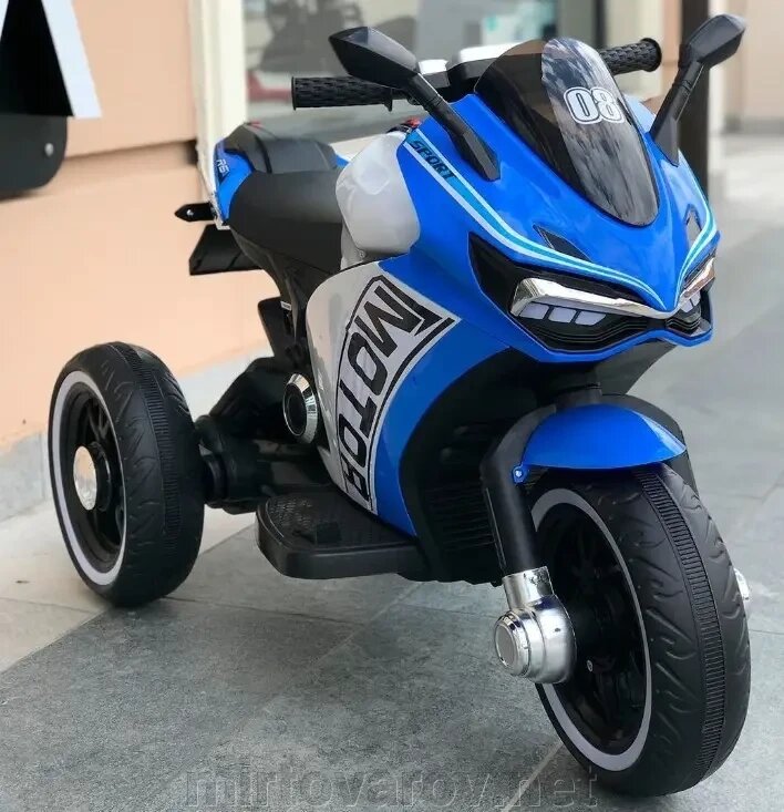 Дитячий електромобіль мотоцикл трицикл M 4053L-4 Ducati пластикові колеса, що світяться, шкіряне сидіння від компанії Мір товарів - фото 1