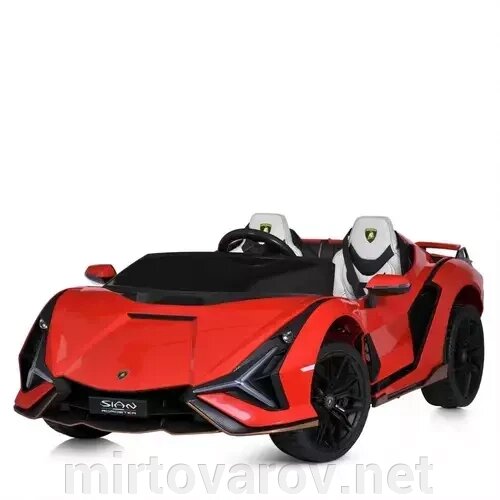 Дитячий електромобіль Спорткар Машина M 5072EBLR-3 Lamborghini двомісний, шкіряне сидіння, червоний від компанії Мір товарів - фото 1