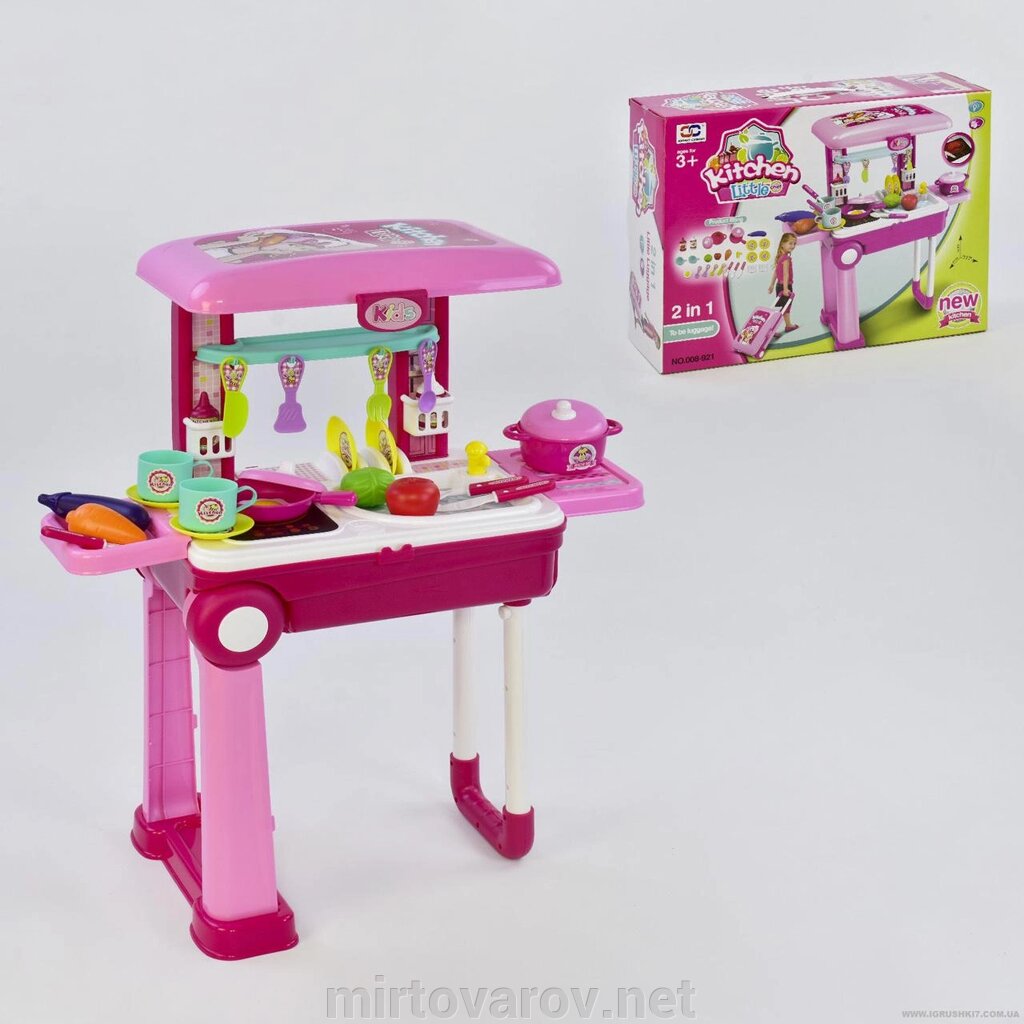 Дитячий ігровий набір інтерактивна кухня 008-921 у валізі світло звук від компанії Мір товарів - фото 1
