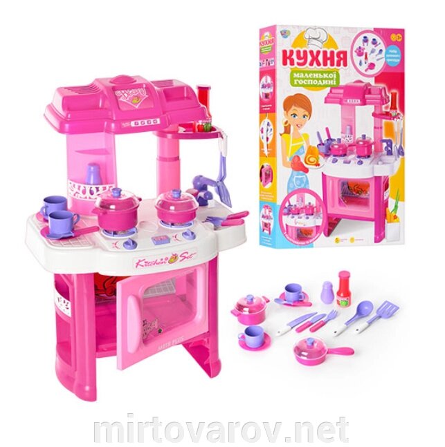 Дитячий ігровий набір інтерактивна кухня велика 008-26 звук, світло аксесуари рожева** від компанії Мір товарів - фото 1