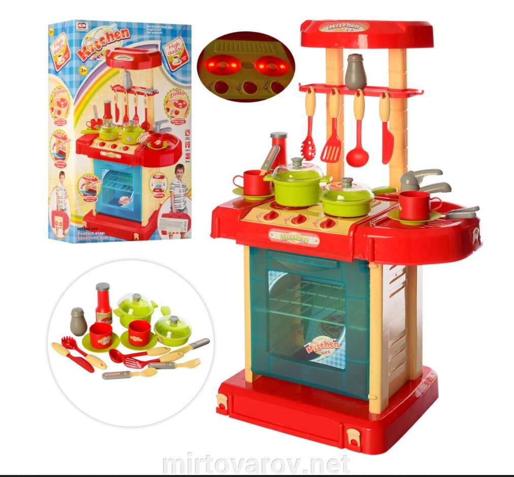 Дитячий ігровий набір Кухня велика 008-58A звук, світло плита, духовка, посуд на батарейках ** від компанії Мір товарів - фото 1