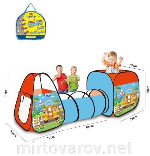 Дитячий ігровий Намет з тунелем MR 0646 Піраміда для хлопчиків і дівчаток "Місто" (в сумці)** від компанії Мір товарів - фото 1