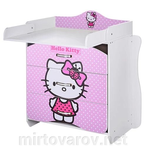 Дитячий комод-пеленатор MV-910-16 Hello Kitty Рожевий від компанії Мір товарів - фото 1