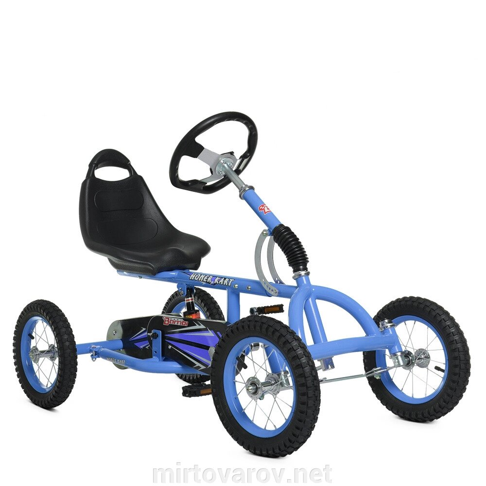 Дитячий педальний карт надувні колеса Bambi M 1697-12 синій** від компанії Мір товарів - фото 1