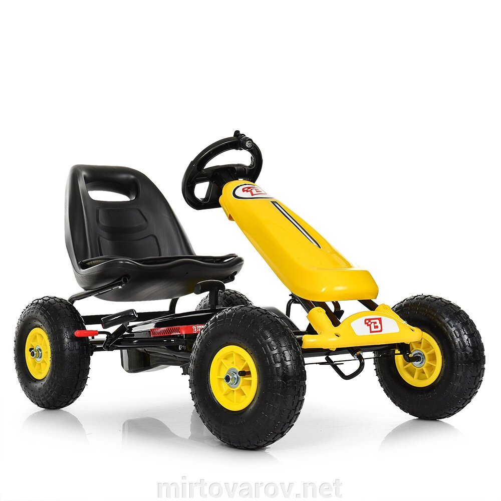 Дитячий педальний карт надувні колеса Bambi M 3590AL-6 жовтий ** від компанії Мір товарів - фото 1