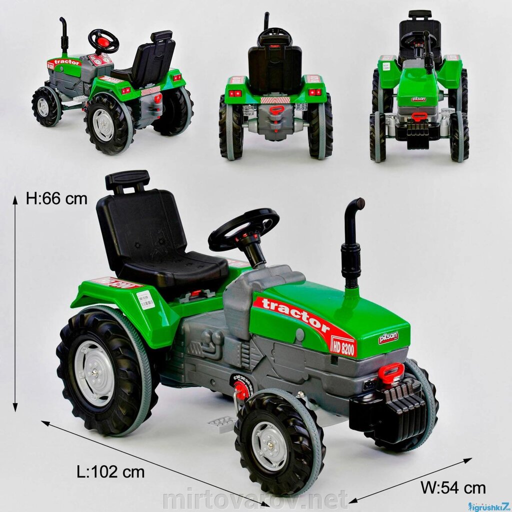Дитячий педальний карт трактор 07-294 Green зелений від компанії Мір товарів - фото 1
