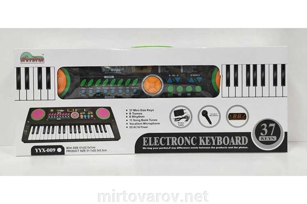 Дитячий синтезатор піаніно YYX 005 FM з мікрофоном, 37 клавіш, працює від батарейок від компанії Мір товарів - фото 1