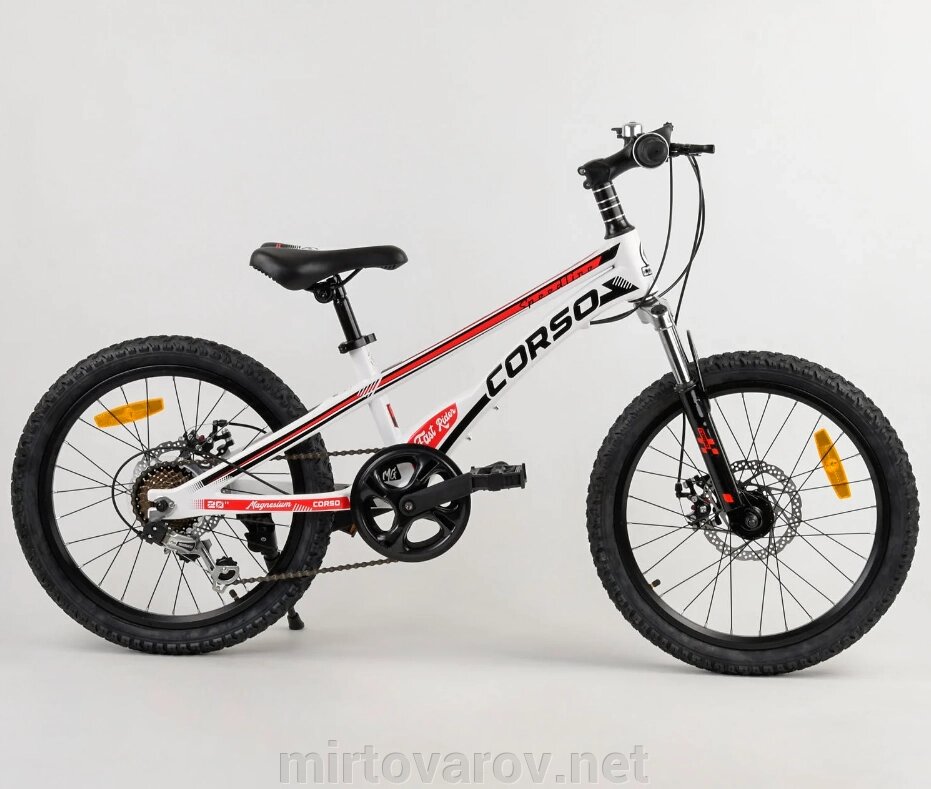 Дитячий спортивний магнієвий велосипед Corso «Speedline» MG-56818 колеса 20д Shimano RevoShift 7 швидкостей від компанії Мір товарів - фото 1