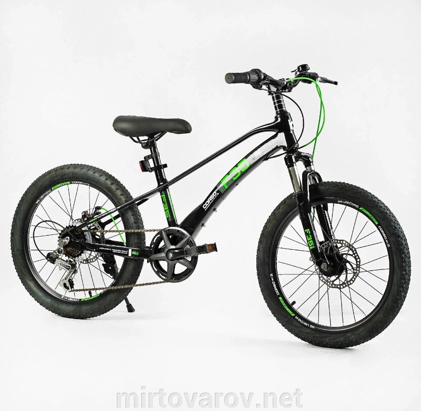 Дитячий спортивний велосипед 20 дюймів Corso «F35» MG-20355 магнієва рама, Shimano Revoshift 7 швидкостей / чорний с від компанії Мір товарів - фото 1