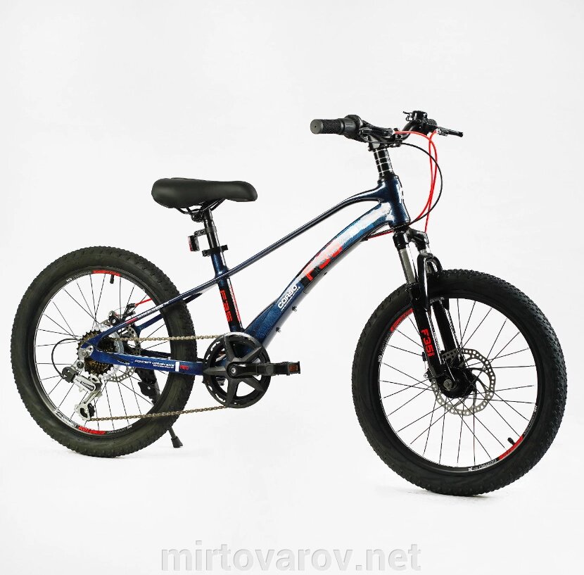 Дитячий спортивний велосипед 20 дюймів Corso «F35» MG-20563 магнієва рама, Shimano Revoshift 7 швидкостей / синій від компанії Мір товарів - фото 1