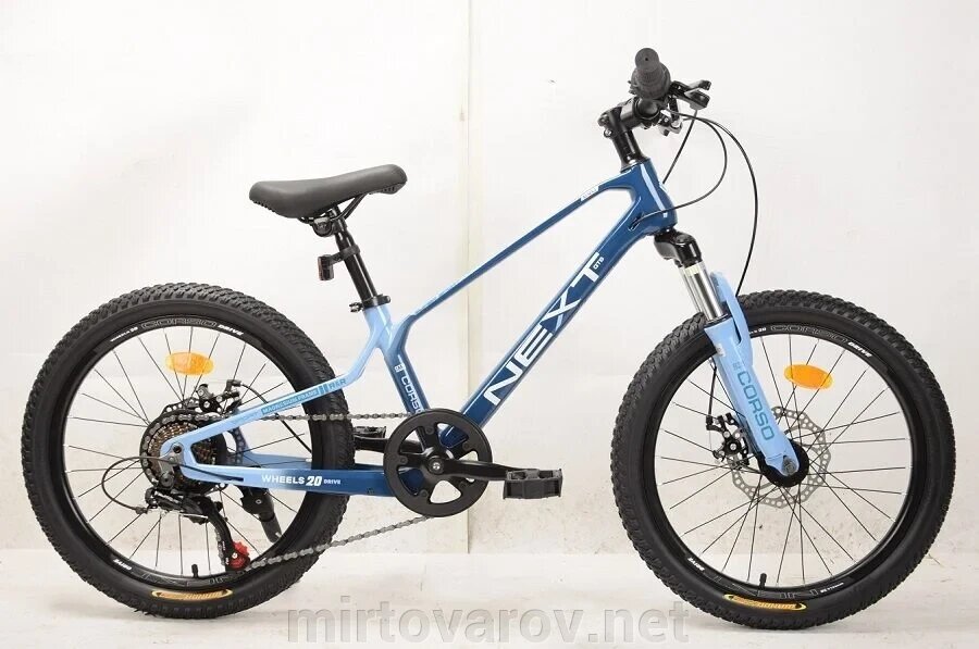 Дитячий спортивний велосипед 20 дюймів Corso «Next» NX-20110 магнієва рама, Shimano Revoshift 7 швидкостей, блакитний від компанії Мір товарів - фото 1