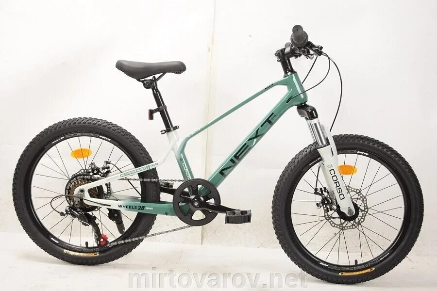 Дитячий спортивний велосипед 20 дюймів Corso «Next» NX-20426 магнієва рама, Shimano Revoshift 7 швидкостей, оливковий від компанії Мір товарів - фото 1