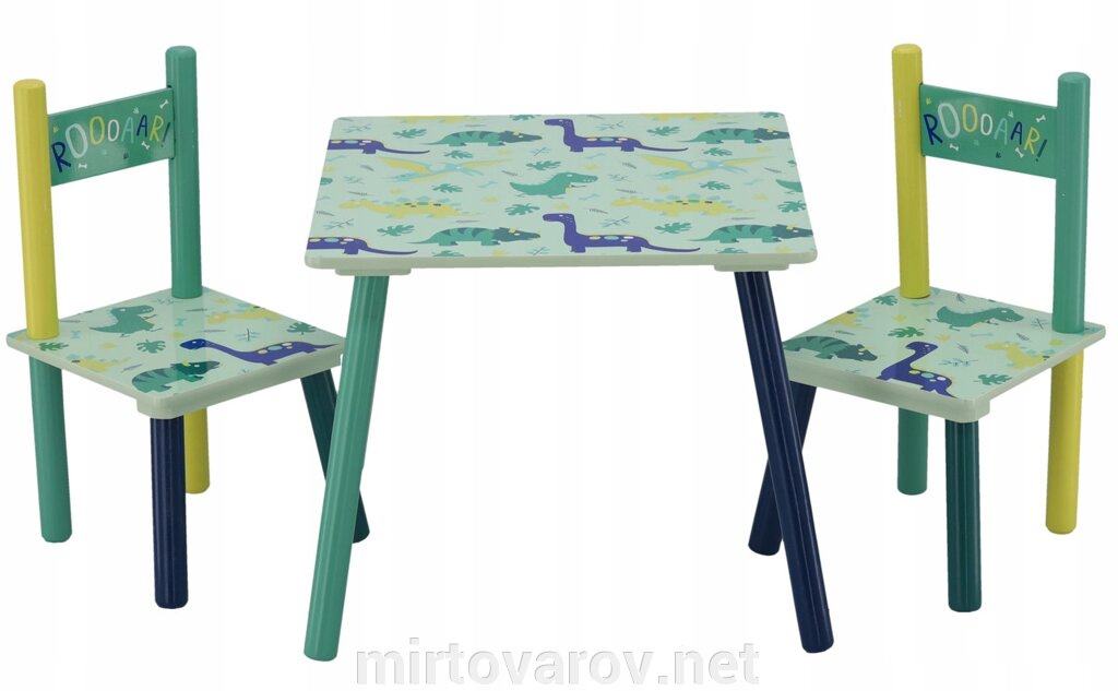 Дитячий стіл та два стільця Dinozaur від компанії Мір товарів - фото 1