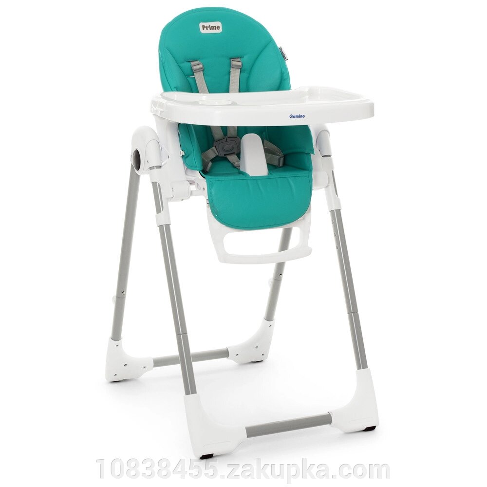 Дитячий стільчик для годування EL CAMINO ME 1038 PRIME Ocean / сидіння екокожа / колір бірюзовий ** від компанії Мір товарів - фото 1