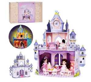 Будиночок для ляльок 30418 двоповерховий "Замок Принцеси" з лялечкою і собачкою + меблі. Світ