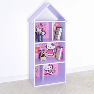 Будиночок стелаж полку Дитяча дерев'яна для іграшок і книг H 2020-20-3 Hello Kitty бузкова для дівчинки