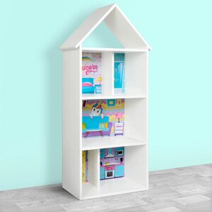 Будиночок-стелаж-полиця для іграшок і книг H 2020-1-3 білий єдиноріг
